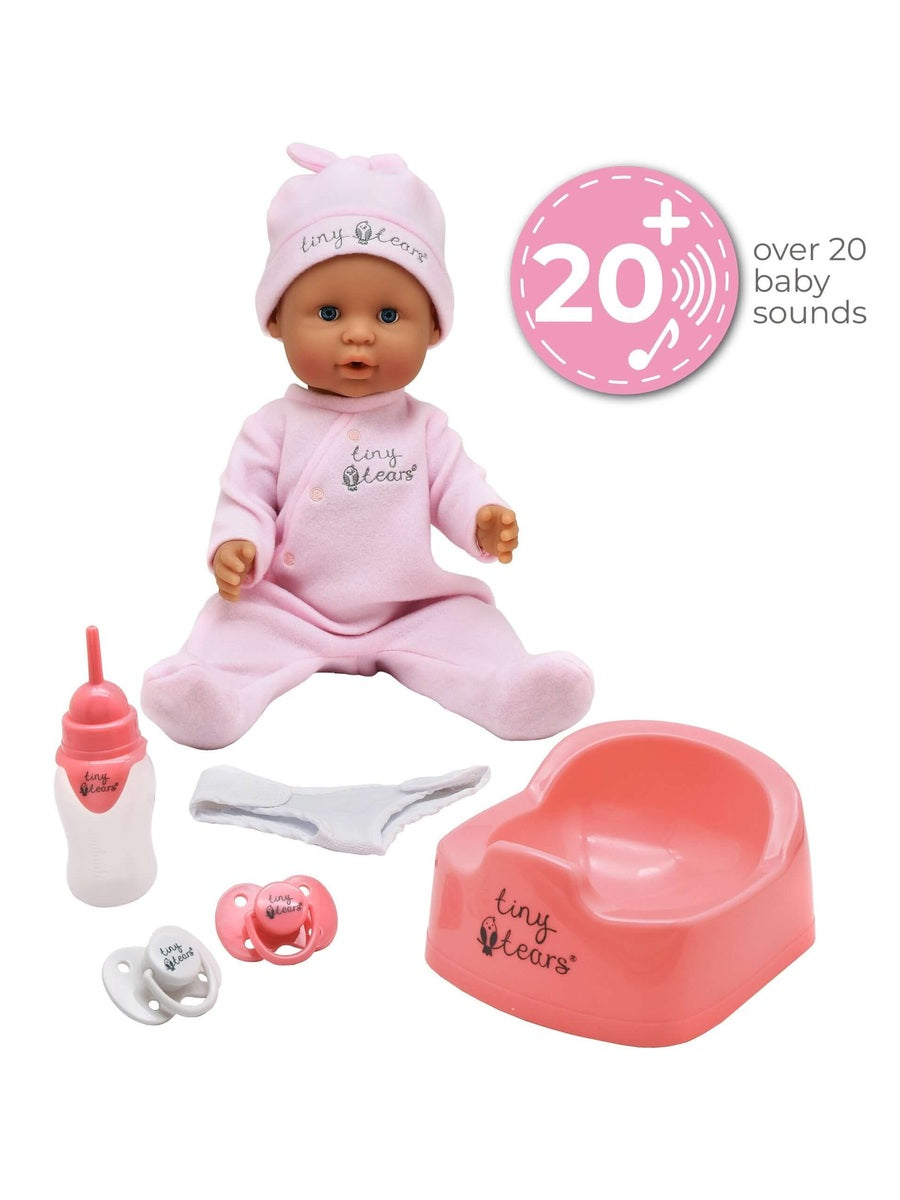 Tiny Tears Baby Deluxe – Interactive Doll with 20 Baby Sounds John Adams Mama's Joy