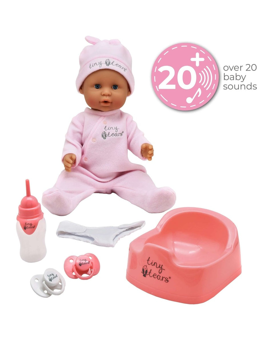 Tiny Tears Baby Deluxe – Interactive Doll with 20 Baby Sounds John Adams Mama's Joy