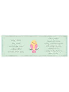 Tiny Tears Doll Baby Classic – 38cm Drinking, Crying & Wetting John Adams Mama's Joy