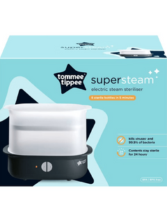 Tommee Tippee Black Supersteam Electric Steam Steriliser - Black Tommee Tippee Mama's Joy
