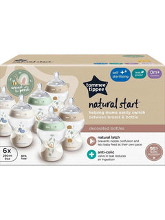 Tommee Tippee Natural Start Anti-Colic Baby Bottles 260ml – 6 Pack with Slow Flow Teats Pond Blue Tommee Tippee Mama's Joy