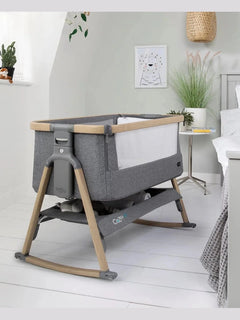 Tutti Bambini CoZee Air Bedside Crib – Oak & Charcoal | From Birth to 6 Months Tutti Bambini Mama's Joy