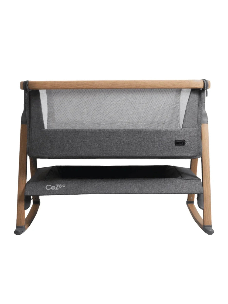 Tutti Bambini CoZee Air Bedside Crib – Oak & Charcoal | From Birth to 6 Months Tutti Bambini Mama's Joy
