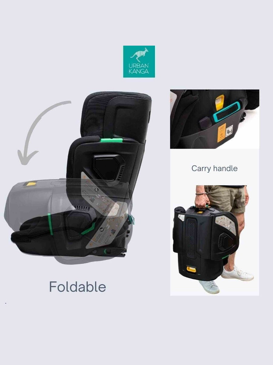 Urban Kanga Wallaroo 2 Car Seat Booster Portable & Foldable ISOFIX i-Size, Black Urban Kanga Mama's Joy