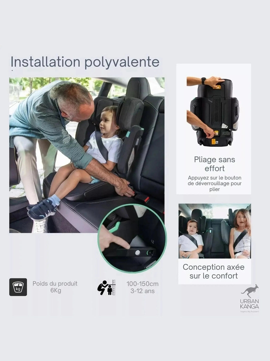 Urban Kanga Wallaroo Car Seat Booster Portable & Foldable ISOFIX i-Size, Gr. 2/3 Urban Kanga Mama's Joy