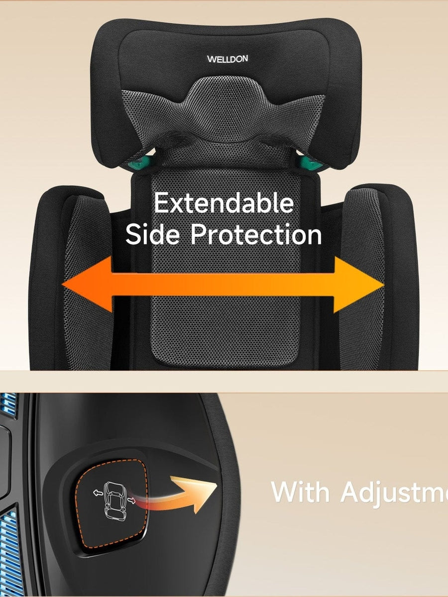 Welldon Cocoon Travel 2 High Back Booster Car Seat – Ebony Black Welldon Mama's Joy