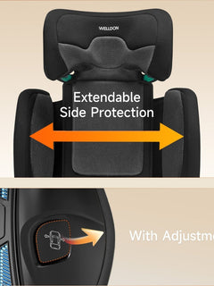 Welldon Cocoon Travel 2 High Back Booster Car Seat – Ebony Black Welldon Mama's Joy