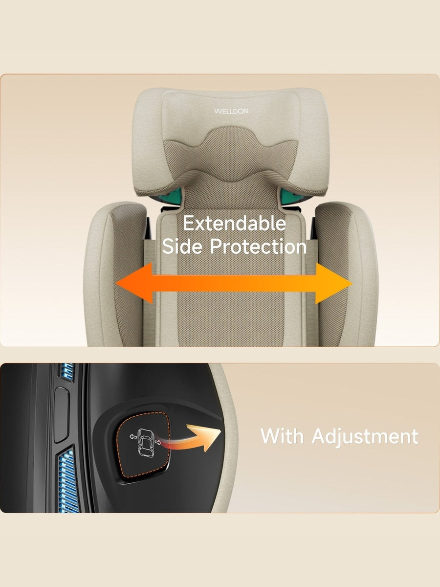 Welldon Cocoon Travel 2 High Back Booster Car Seat – Sahara Beige Welldon Mama's Joy
