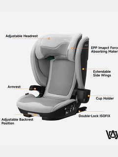 Welldon Cocoon Travel 2 High Back Booster Car Seat – Moonstone Grey Welldon Mama's Joy