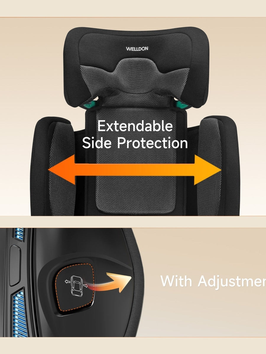 Welldon Cocoon Travel 2 High Back Booster Car Seat – Ebony