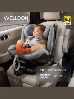 Welldon Smart Rotate 2 Pro+ Recliner Car Seat – Moonstone Grey Welldon Mama's Joy