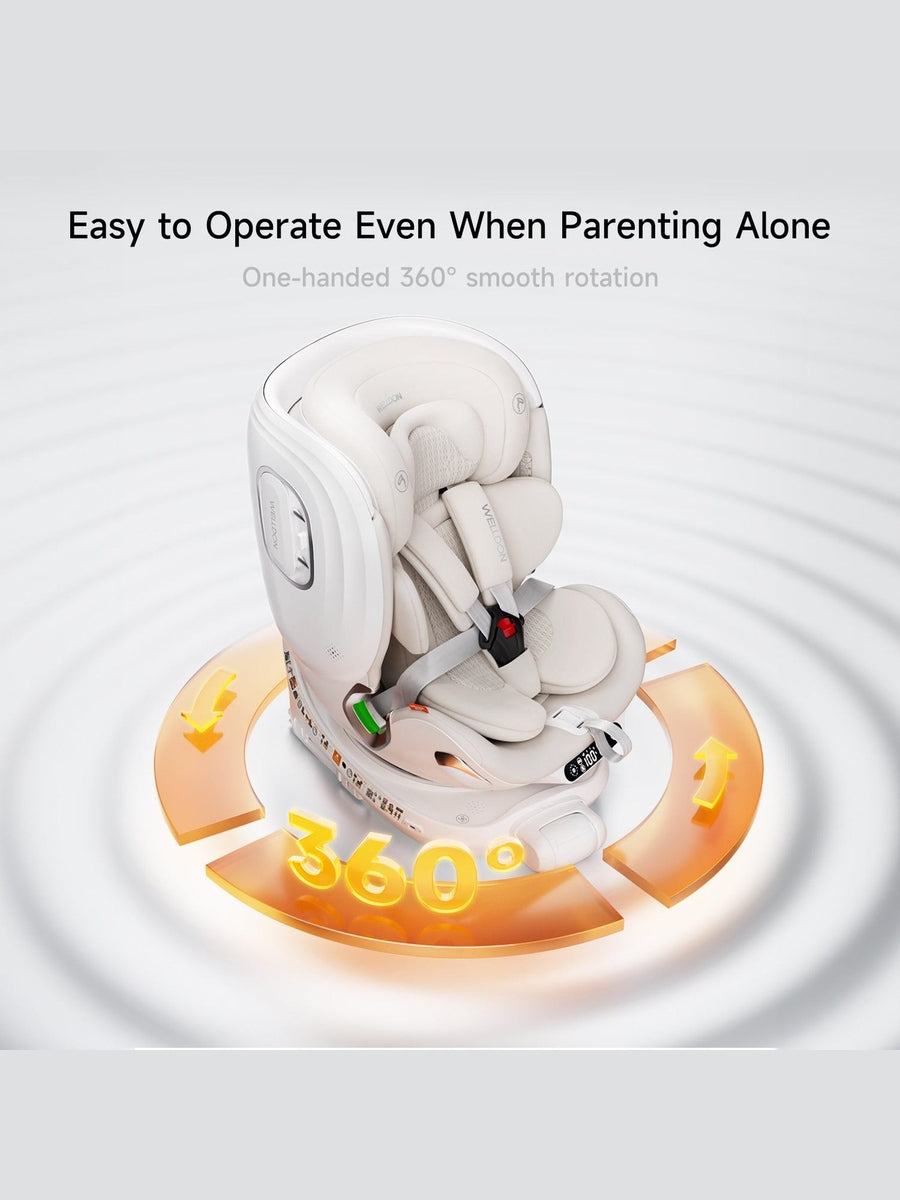 Welldon Smart Turn Air - Ventilated Electric Baby Car Seat – Ivory Welldon Mama's Joy