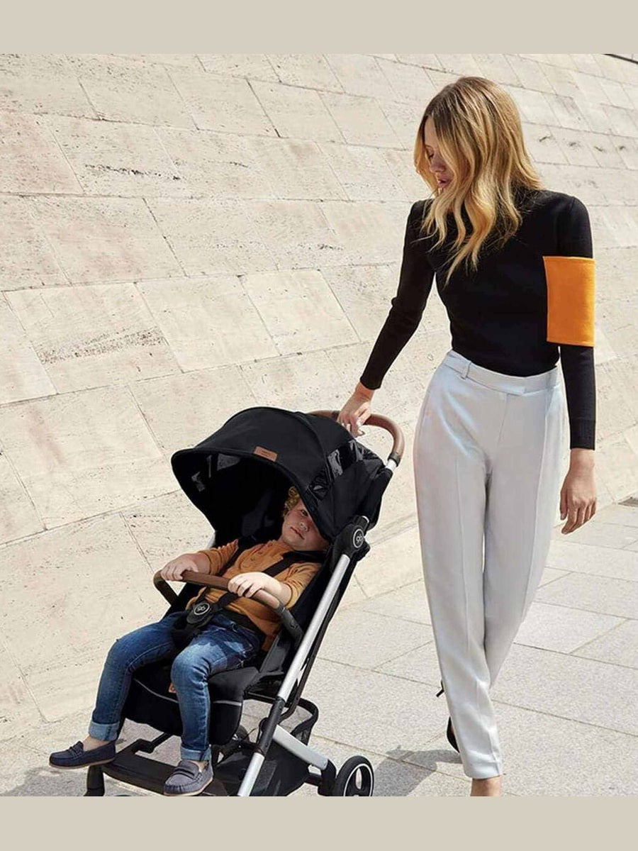 gb Gold Qbit+ All-City Stroller, from Birth to Approx 0-22 kg. 4 years, Velvet Black gb Mama's Joy